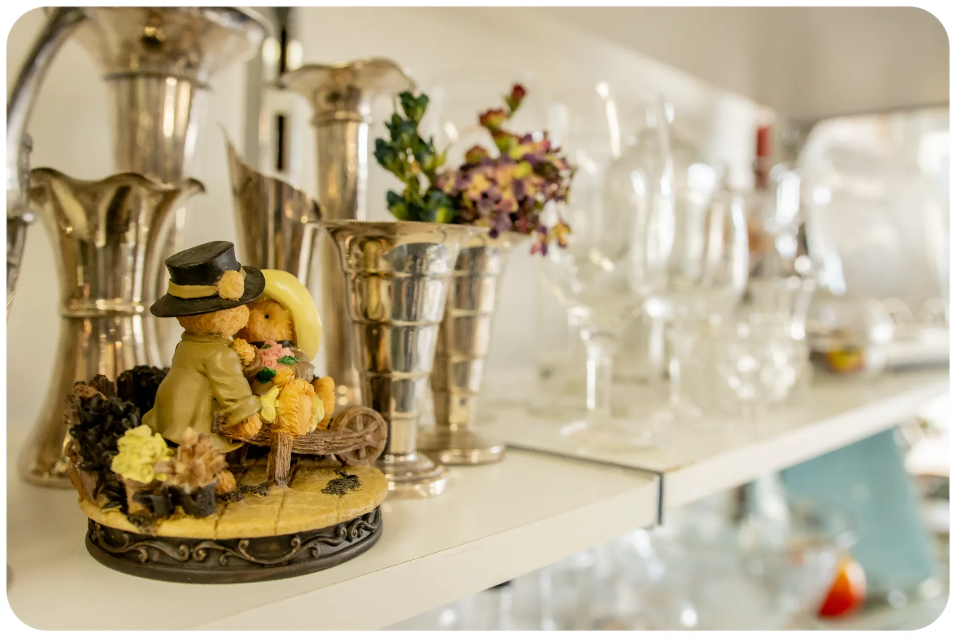 Items on a shelf at the Charity Boutique