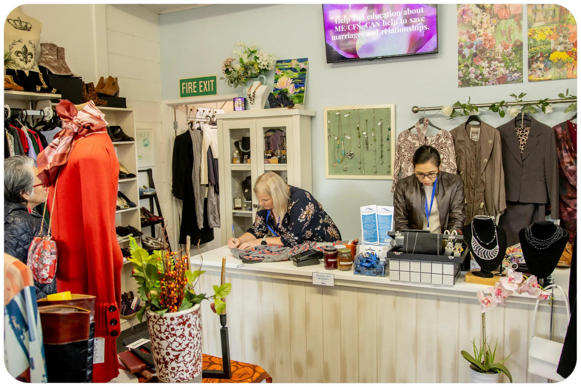 Staff working at the Charity Boutique