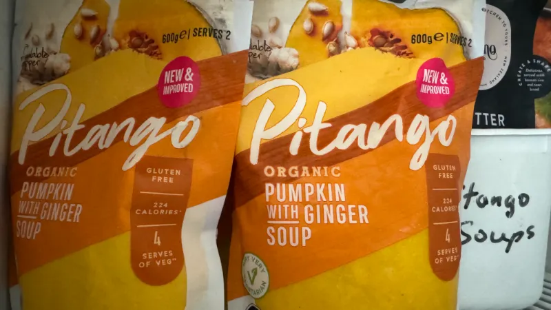 Packets of Pitango pumpkin with ginger soup